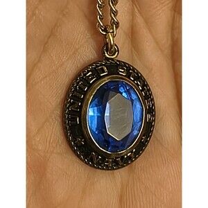 Crest Craft United States Navy Sterling Silver Pendant/Charm Blue Stone Vintage